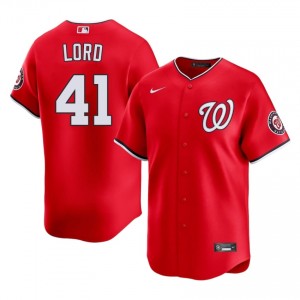 Brad Lord #41 Washington Baseball Jersey | Official Men Red Embroidery Edition 75484516