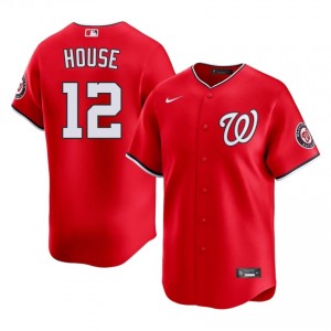 Brady House #12 Washington Baseball Jersey | Official Men Red Embroidery Edition 11810395