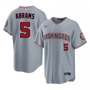 Men CJ Abrams #5 Gray Stitched Jersey | Washington Pro-Grade Baseball Gear 12654965