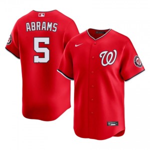 CJ Abrams #5 WAS Baseball Jersey | Classic Men Red Embroidery Edition 10542782