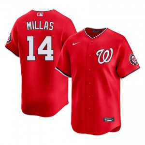 Drew Millas #14 Washington Nationals Baseball Jersey | Fresh Men Red Embroidery Edition 10897918