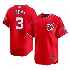 Dylan Crews #3 WAS Baseball Jersey | Classic Men Red Embroidery Edition 38120856