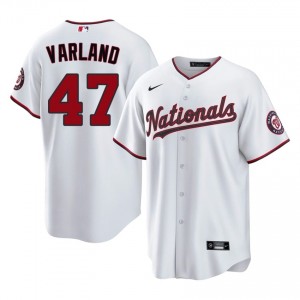 Gus Varland #47 Washington Nationals Baseball Jersey | Fresh Men White Embroidery Edition 17938978