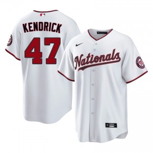 Iconic Howie Kendrick #47 White Baseball Embroidery Jersey | WAS Men Collection Edition 12050817