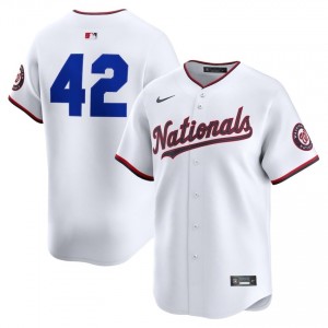Jackie Robinson Day #42 WAS Baseball Jersey | Classic Men White Embroidery Edition 67532552
