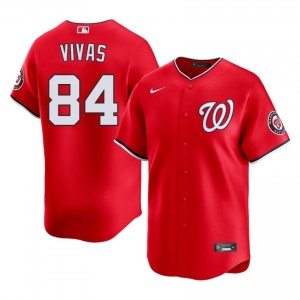 Jorbit Vivas #84 WAS Baseball Jersey | Classic Men Red Embroidery Edition 42998801