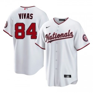 Exclusive Jorbit Vivas #84 White Baseball Embroidery Jersey | Washington Nationals Men Collection Edition 92388429