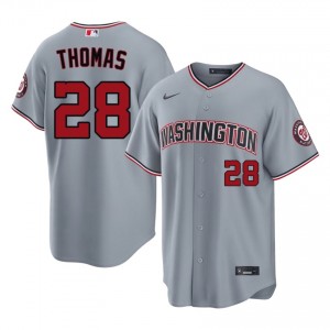 Men Lane Thomas #28 Gray Stitched Jersey | WAS Nationals Authentic Baseball Gear 75576555