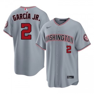 Gray Luis Garcia Jr. #2 WAS Nationals Baseball Stitched Jersey | MLB Men Fit 94397822