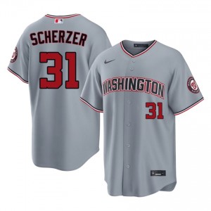Gray Max Scherzer #31 WAS Nationals Baseball Stitched Jersey | Durable Men Fit 34214118