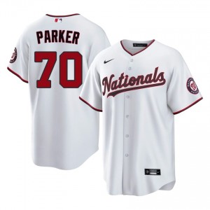 Professional Mitchell Parker #70 White Baseball Embroidery Jersey | Washington Men Collection Edition 94545367