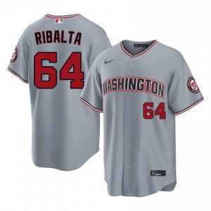Gray Orlando Ribalta #64 WAS Nationals Baseball Stitched Jersey | MLB Men Fit 70149945