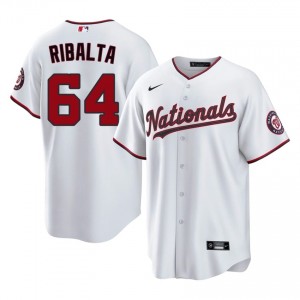 Orlando Ribalta #64 Washington Baseball Jersey | Official Men White Embroidery Edition 77141688