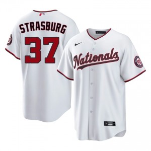 Stephen Strasburg #37 Washington Baseball Jersey | Official Men White Embroidery Edition 80157839
