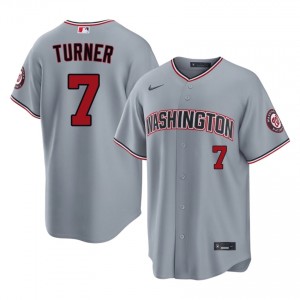 Gray Trea Turner #7 WAS Nationals Baseball Stitched Jersey | MLB Men Fit 58910204