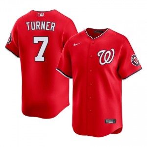 Exclusive Trea Turner #7 Red Baseball Embroidery Jersey | Washington Nationals Men Collection Edition 35089805