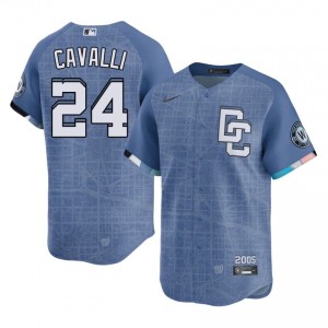 Blue Cade Cavalli #24 Washington Baseball City Connect Stitched Jersey | Original Men Fit 81902947