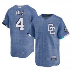 Men Daylen Lile #4 Blue City Connect Stitched Jersey | Washington Pro-Grade Baseball Gear 28675860