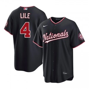 #4 Daylen Lile Gameday Men Baseball Jersey | Nationals Navy Fan Gear 72739771