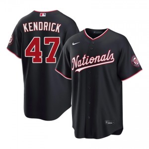 Nationals Howie Kendrick #47 Navy Men Jersey | Stitch Replica Baseball Uniform 33003834