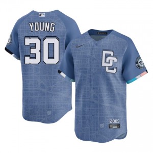Blue Jacob Young #30 Washington Baseball City Connect Stitched Jersey | Original Men Fit 76662700