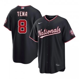 #8 Jose Tena Genuine Men Baseball Jersey | Nationals Navy Fan Gear 94457298