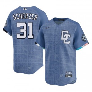 Men Max Scherzer #31 Blue City Connect Stitched Jersey | WAS Nationals Elite Baseball Gear 42698635