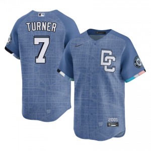 Men Trea Turner #7 Blue City Connect Stitched Jersey | Washington Pro-Grade Baseball Gear 74094751