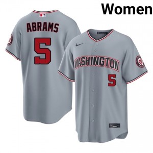 Professional CJ Abrams #5 Gray Baseball Embroidery Jersey | Washington Women Collection Edition 32475127