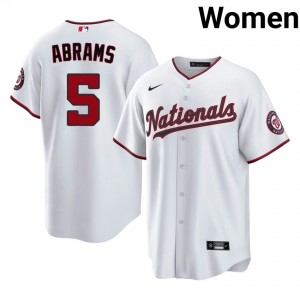 #5 CJ Abrams Genuine Women Baseball Jersey | Nationals White Fan Gear 96780561