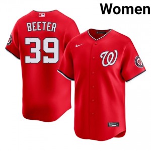 #39 Clayton Beeter Gameday Women Baseball Jersey | Nationals Red Fan Gear 48216682
