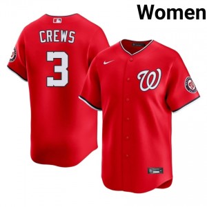 Nationals Dylan Crews #3 Red Women Jersey | Stitch Licensed Baseball Uniform 12698108