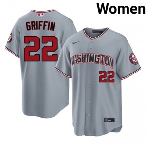 Foster Griffin #22 Washington Nationals Baseball Jersey | Fresh Women Gray Embroidery Edition 81277482