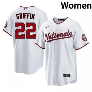 Nationals Foster Griffin #22 White Women Jersey | Stitch Licensed Baseball Uniform 31383795
