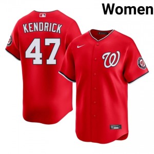 Nats Howie Kendrick #47 Red Women Jersey | Stitch Premium Baseball Uniform 35953892
