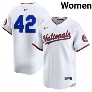 #42 Jackie Robinson Day Genuine Women Baseball Jersey | Nationals White Fan Gear 47611057