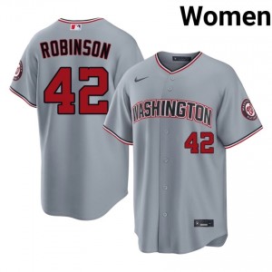 Iconic Jackie Robinson #42 Gray Baseball Embroidery Jersey | WAS Women Collection Edition 16381752
