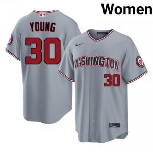 Iconic Jacob Young #30 Gray Baseball Embroidery Jersey | WAS Women Collection Edition 23446530