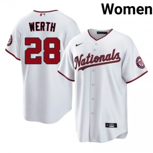 Nationals Jayson Werth #28 White Women Jersey | Stitch Replica Baseball Uniform 87856693