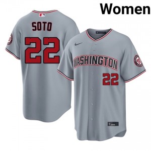 Professional Juan Soto #22 Gray Baseball Embroidery Jersey | Washington Women Collection Edition 82721425