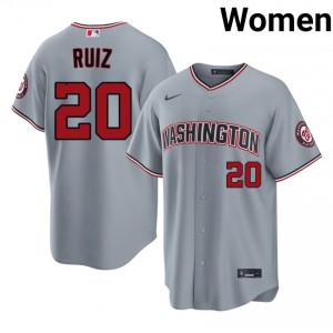 Keibert Ruiz #20 Washington Nationals Baseball Jersey | Fresh Women Gray Embroidery Edition 44987168