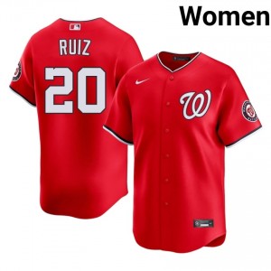 #20 Keibert Ruiz Officially Licensed Women Baseball Jersey | Nats Red Fan Gear 28007940