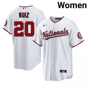 Nationals Keibert Ruiz #20 White Women Jersey | Stitch Licensed Baseball Uniform 87357074