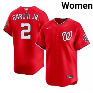 #2 Luis Garcia Jr. Genuine Women Baseball Jersey | Nationals Red Fan Gear 70798413