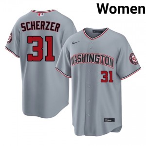 Max Scherzer #31 Washington Nationals Baseball Jersey | Fresh Women Gray Embroidery Edition 67161714