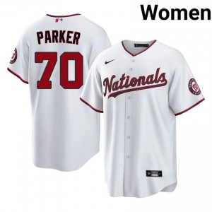 #70 Mitchell Parker Officially Licensed Women Baseball Jersey | Nats White Fan Gear 42201387