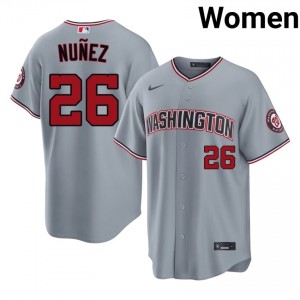 Iconic Nasim Nunez #26 Gray Baseball Embroidery Jersey | WAS Women Collection Edition 60711081