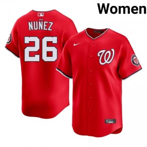 Nationals Nasim Nunez #26 Red Women Jersey | Stitch Replica Baseball Uniform 27847691