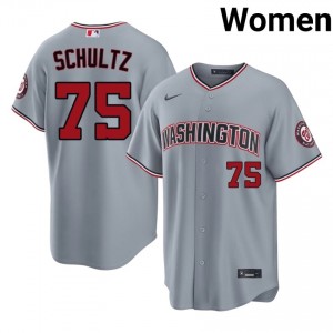 Exclusive Paxton Schultz #75 Gray Baseball Embroidery Jersey | Washington Nationals Women Collection Edition 29431031