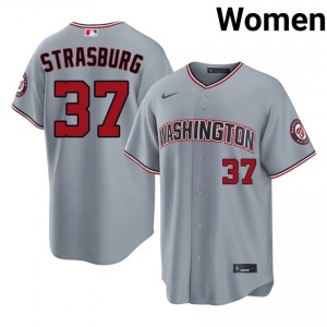Stephen Strasburg #37 WAS Baseball Jersey | Classic Women Gray Embroidery Edition 51222442
